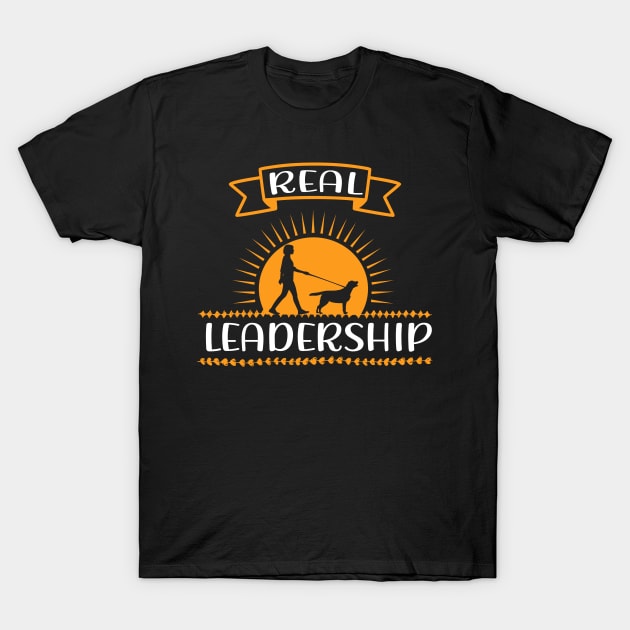 Dog Walking woman - real leadership Dogs T-Shirt by Lomitasu